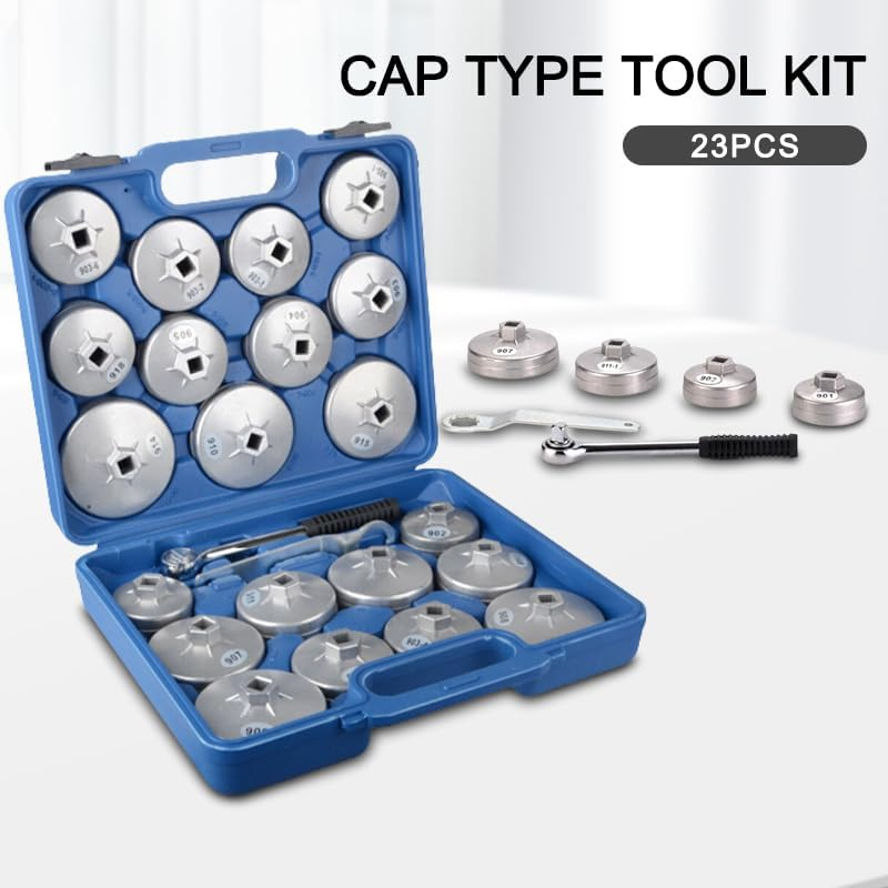 Leona Co 23Pcs Oil Filter Removal Cap Wrench Set Automotive Removal Socket Garage Tools Kit Garage Tool image number 1
