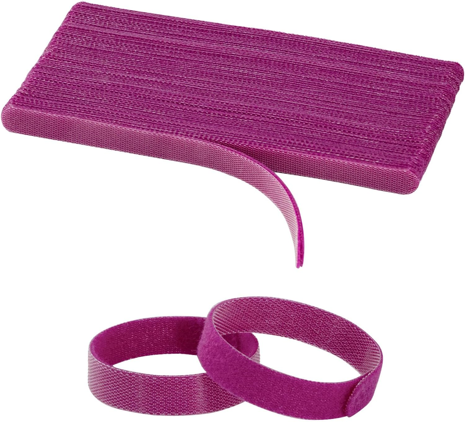 YOVXLO 50PCS 6 Inch Reusable Cable Ties Wire Ties Cord Organizer Cable Organizer Adjustable Management，Microfiber Cloth Used for Computer Link Cable Cord Management USB Cable Ties (Purple)