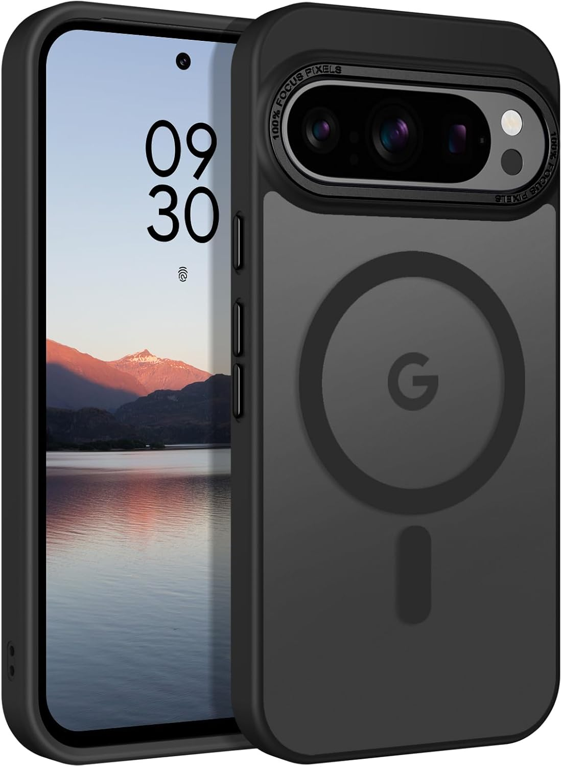 DOMAVER for Google Pixel 7 Pro Case, Magnetic Case Compatible with Magsafe, Matte Translucent Skin-Touch Shockproof Full-Body Protective Case for Google Pixel 7 Pro, Black