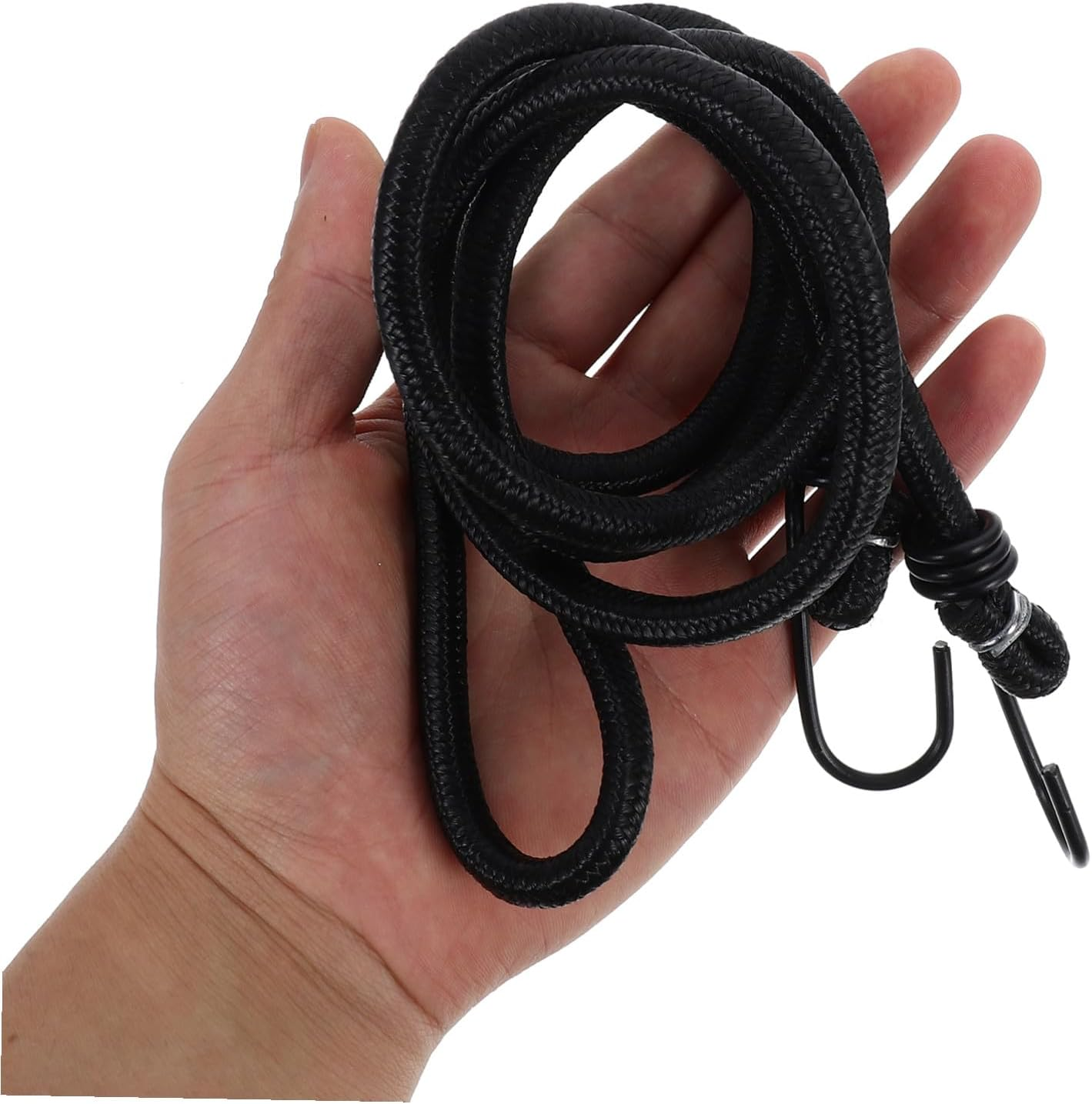 HOLIDYOYO Bicycle Luggage Bungee Cord with Hooks, Heavy Duty Elastic Bike Rack Strap, High-Elastic Rubber Tie for Mountain and Fixed Gear Bikes, Black for Camping Travel Secure image number 5