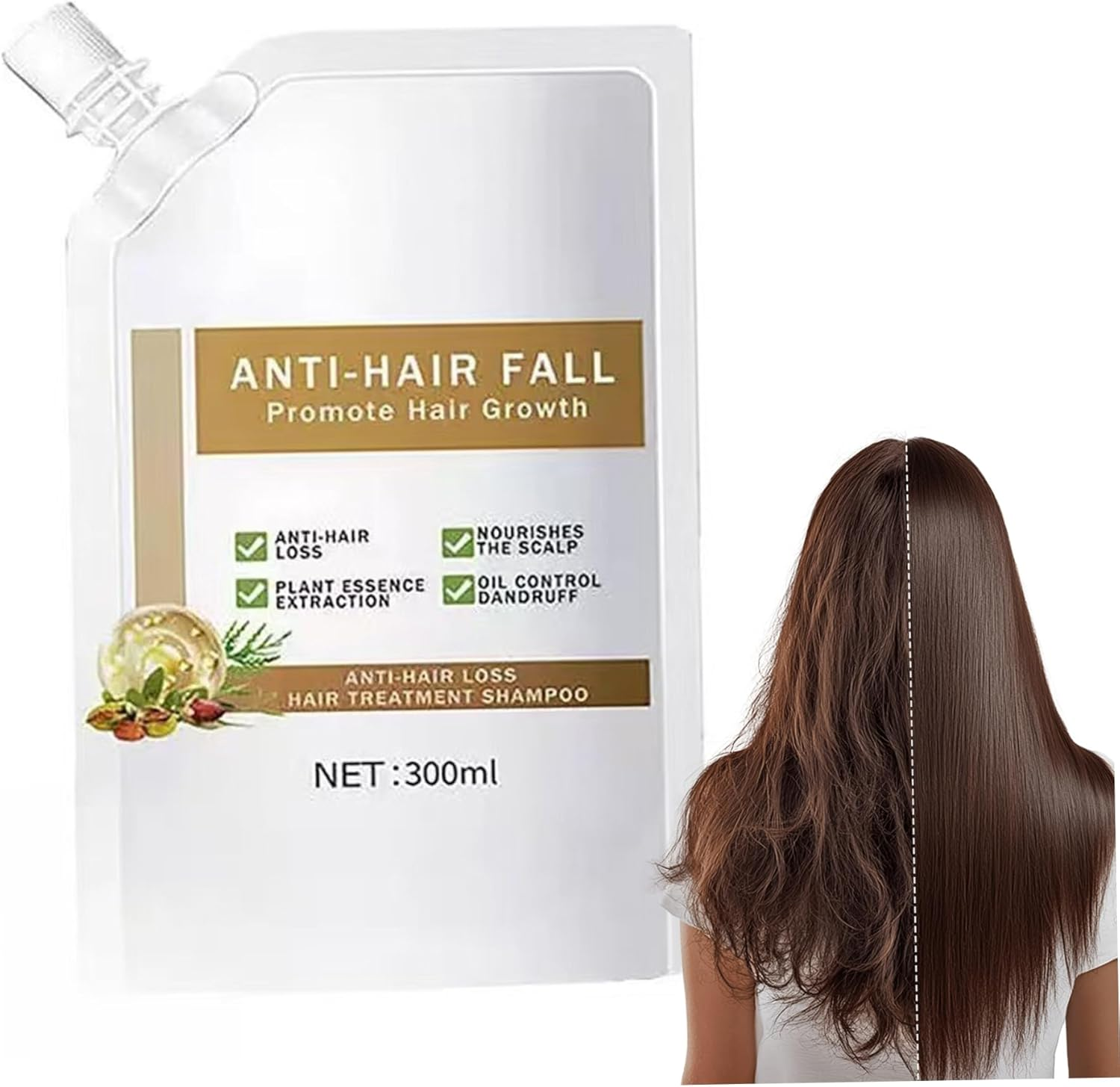 Hair Loss Shampoo 300Ml/10Oz Gentle Hair Regrowth Shampoos Oil Control & Scalp Care for Women & Men image number 3