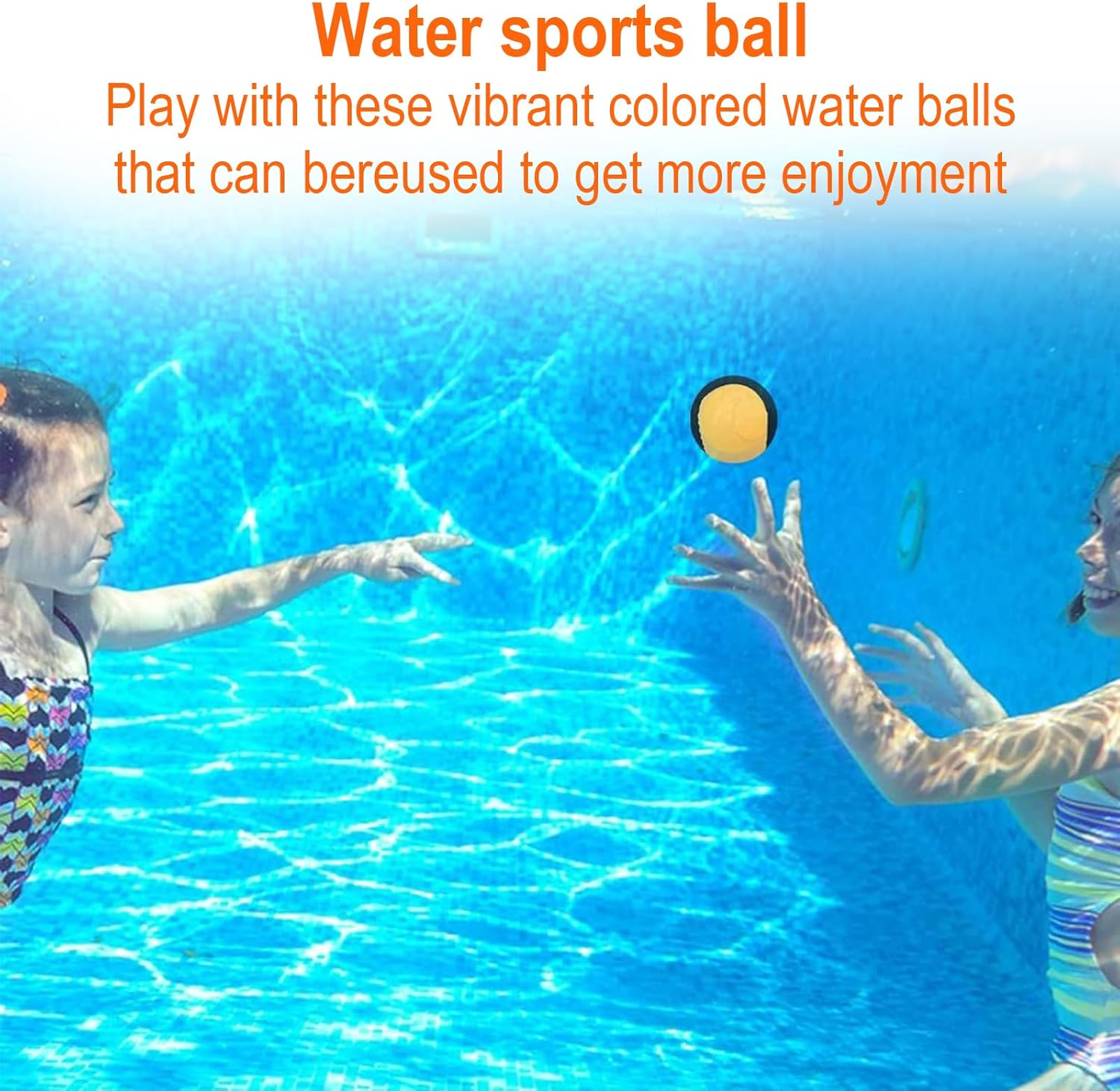 Bangbobi Pack of 2 Water Polo, Water Toy Children Outdoor for Pool, Beach and Lake - Beach Toy & Pool Toy for Children 5-12 Years (60 Mm, TPR) image number 2