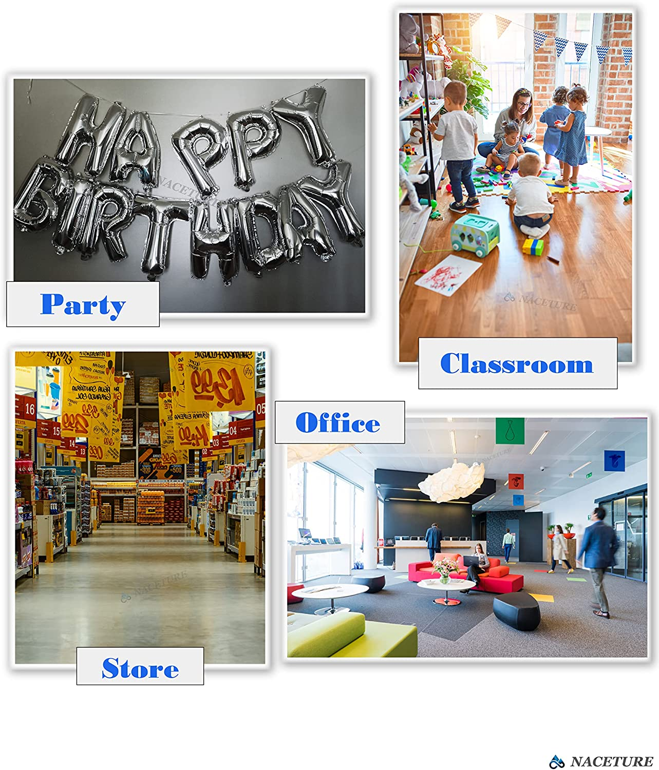 NACETURE Ceiling Hook Clips- 100 Pack Drop Ceiling Hanger Hooks Hanging on Suspended Ceiling Tile, Grid Clips Heavy Duty for Light Plant Office Home Stores Classroom and Wedding Decorations image number 1