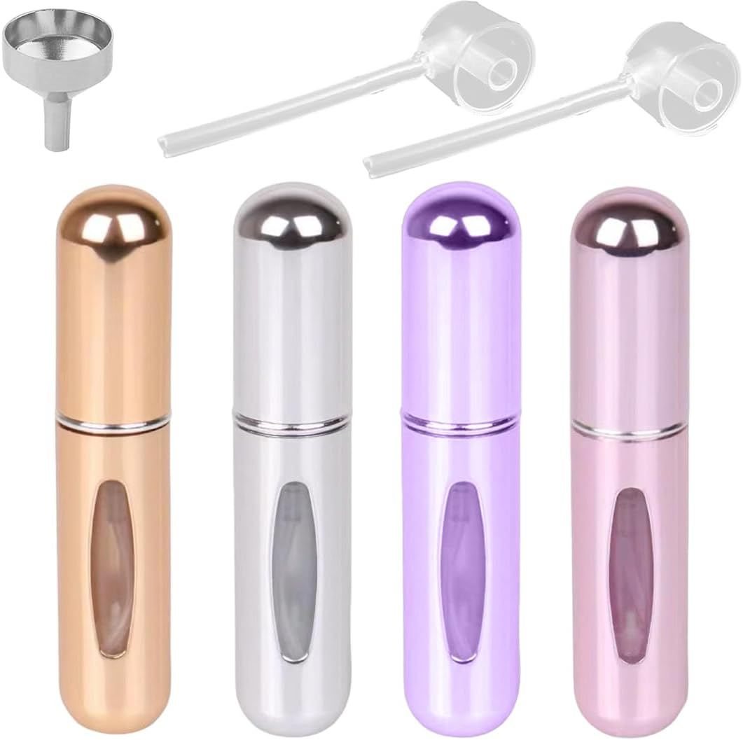 VAEIORP Set of 4 5Ml Perfume Spray Bottles - Refillable with Viewing Window, Ideal for Travel and Everyday Use image number 4