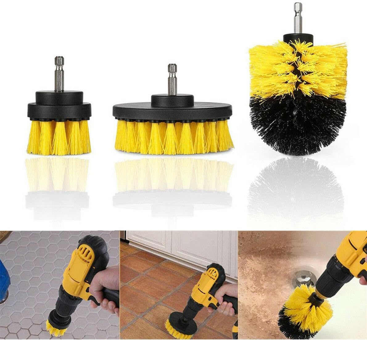 LEDON 6-Piece Drill Brush Power Scrubber Kit &ndash; Grout, Tub, and Tile Cleaning Tool Set