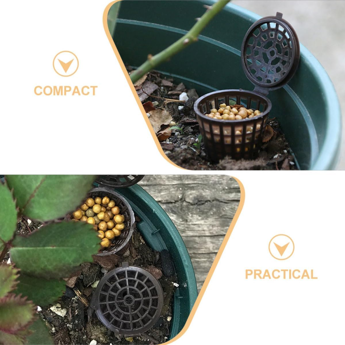 Kisangel 10Pcs Plastic Bonsai Fertilizer Boxes with Lids, Large and Small Gardening Fertilizer Containers for Slow Release Manuring, Orchid and Mini Planting Basket Set for Home Balcony image number 3