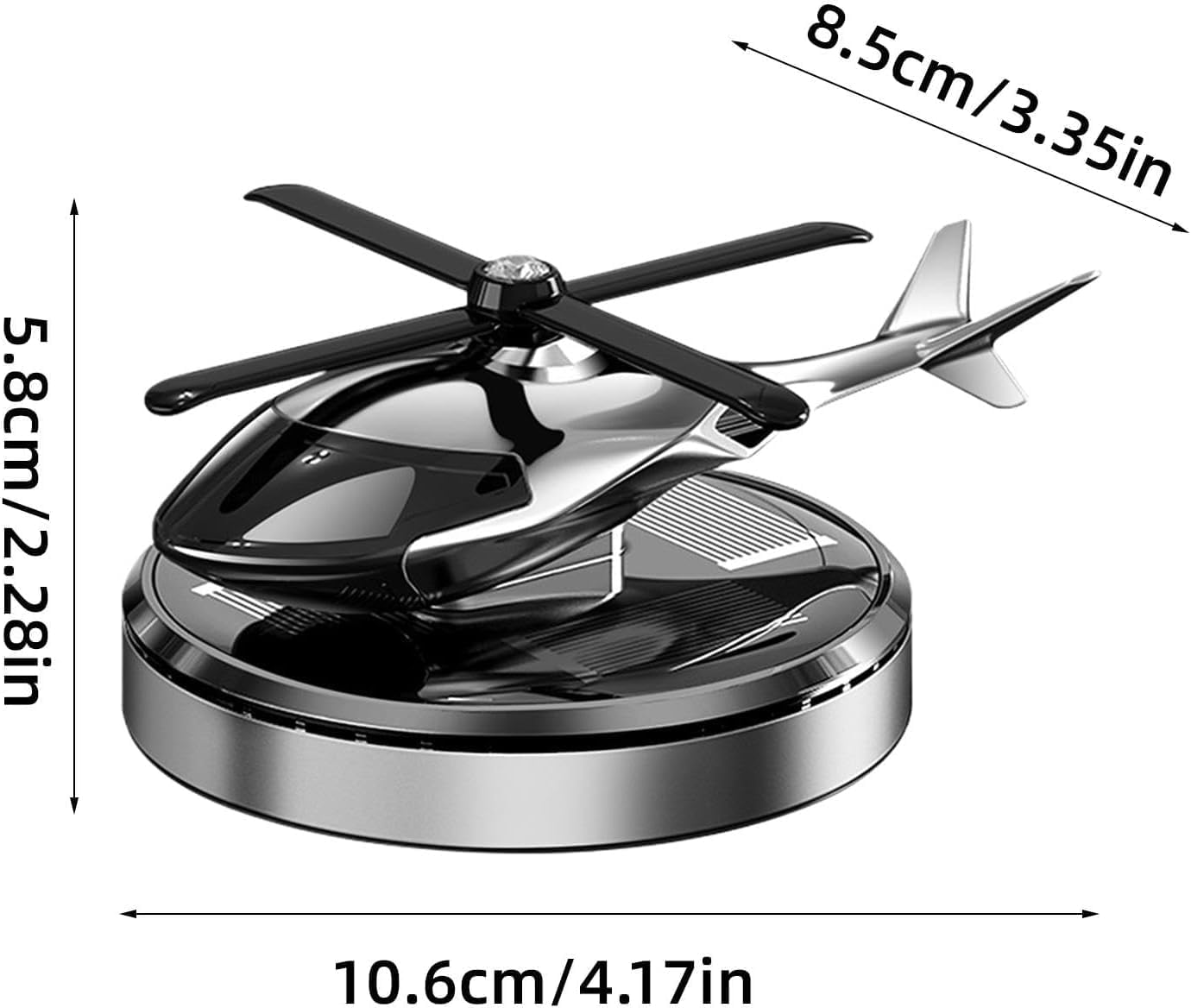 Helicopter Shape Car Air Freshener & Aromatherapy Diffuser - Rotating Car Perfume Diffuser for Dashboard, Perfect Car Ornament for Sedan, SUV, RV, Truck - Long-Lasting Freshener(Blue) - Gold image number 3