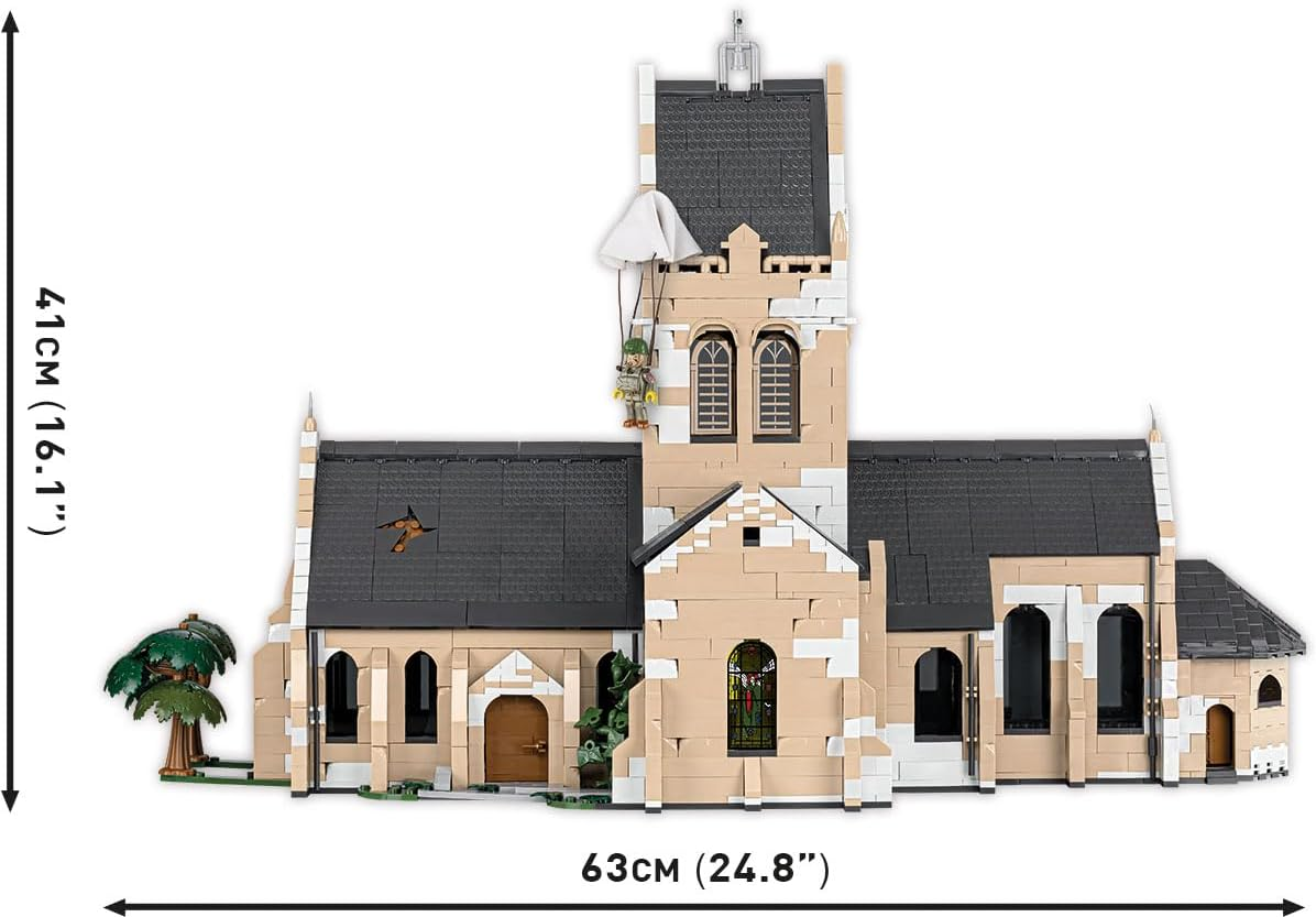 COBI Historical Collection WWII Sainte-Mere-Eglise Church 2280 Pieces 63 X 31 X 41 Cm 13+ Years image number 5