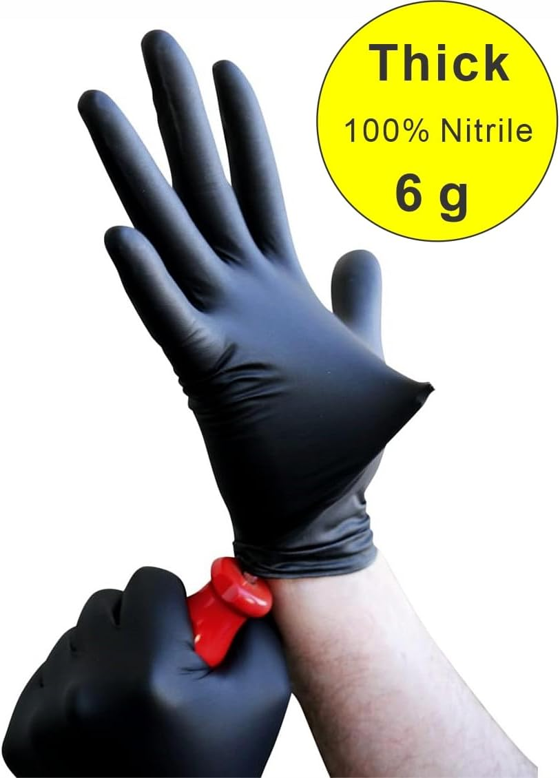 Greatuard Black Nitrile Heavy Duty Disposable Gloves, 6 Mil, Powder & Latex Free, Non-Sterile, Chemical Resistant, Food Safe, Medical Grade 1,000 PCS image number 6