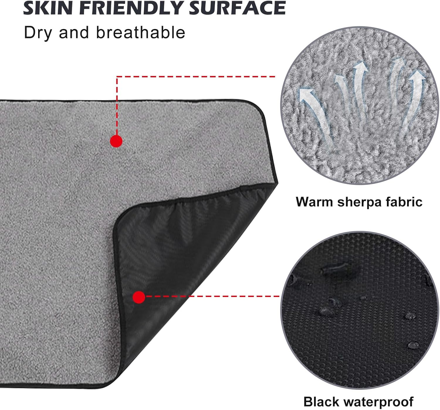 Vegena Dog Blanket for on the Go - 100 X 70 Cm, Warming Waterproof Dog Mat, Outdoor, Foldable Travel Blanket, Dogs, Cats, Double-Sided Dog Blanket Made of Fleece and Waterproof Oxford image number 5