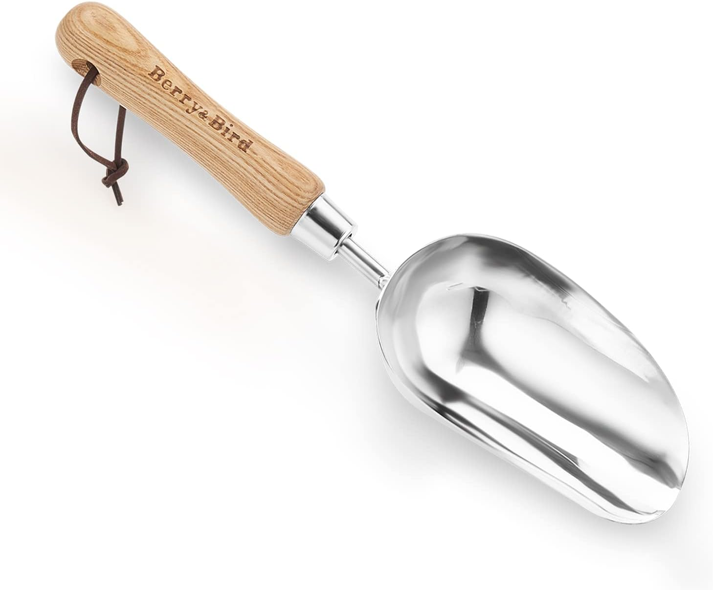 Berry&Bird Garden Loosening Shovel, Stainless Steel Hand Trowel with Wooden Handle, Multi-Purpose Gardening Shovel for Transplanting Digging Planting Cultivation