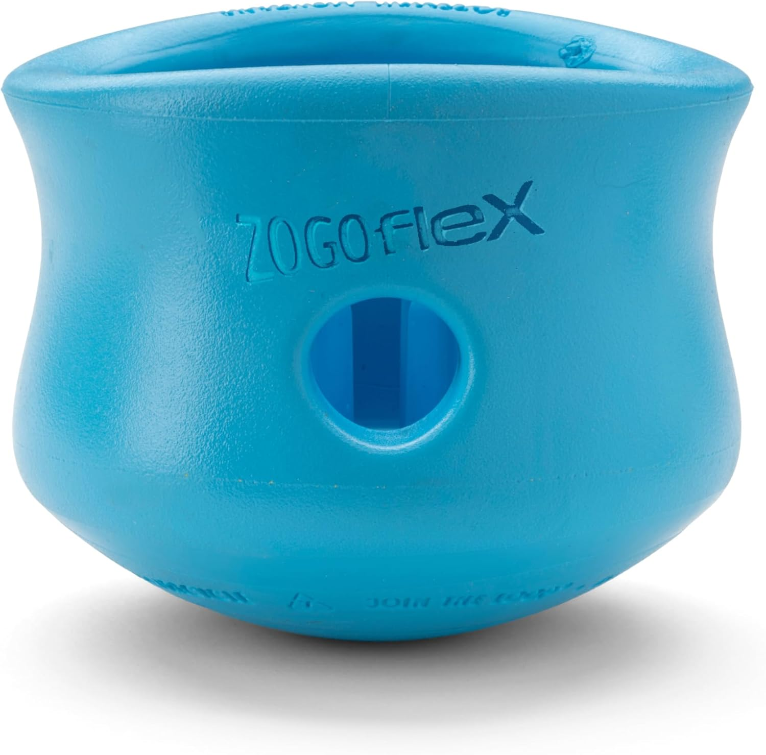 WEST PAW Zogoflex Toppl Interactive Treat Dispensing Dog Puzzle Play Toy, 100% Guaranteed Tough, It Floats!, Made in USA, Small, Aqua