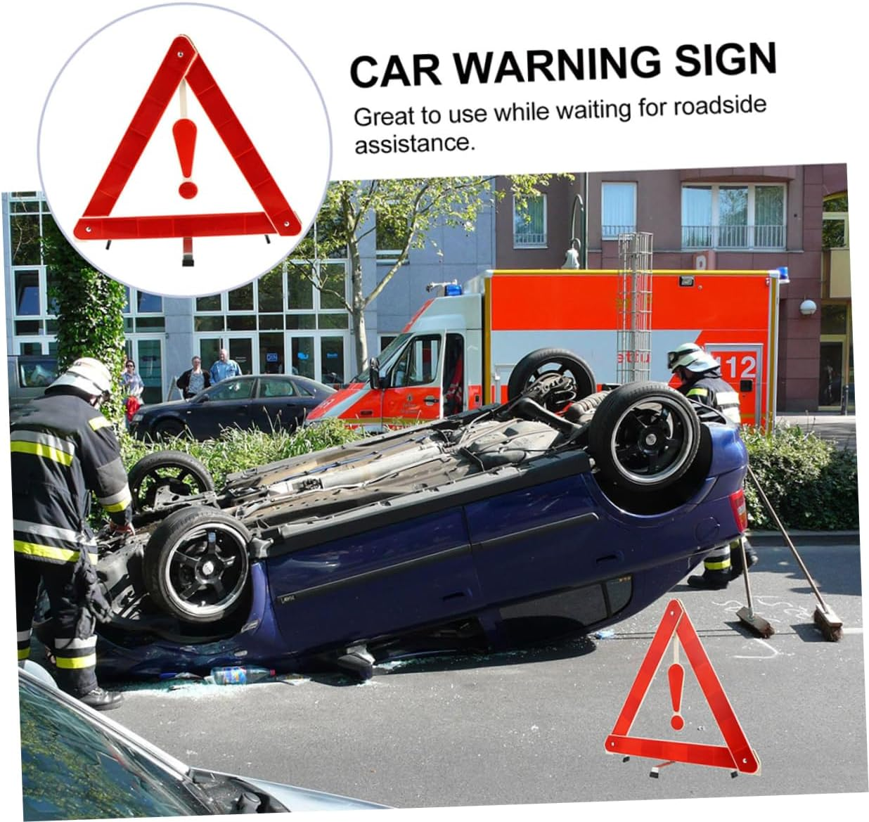 CANIGHT Stable Triangle Design Plastic Material Road Construction Use Warning Sign Car Safety image number 2
