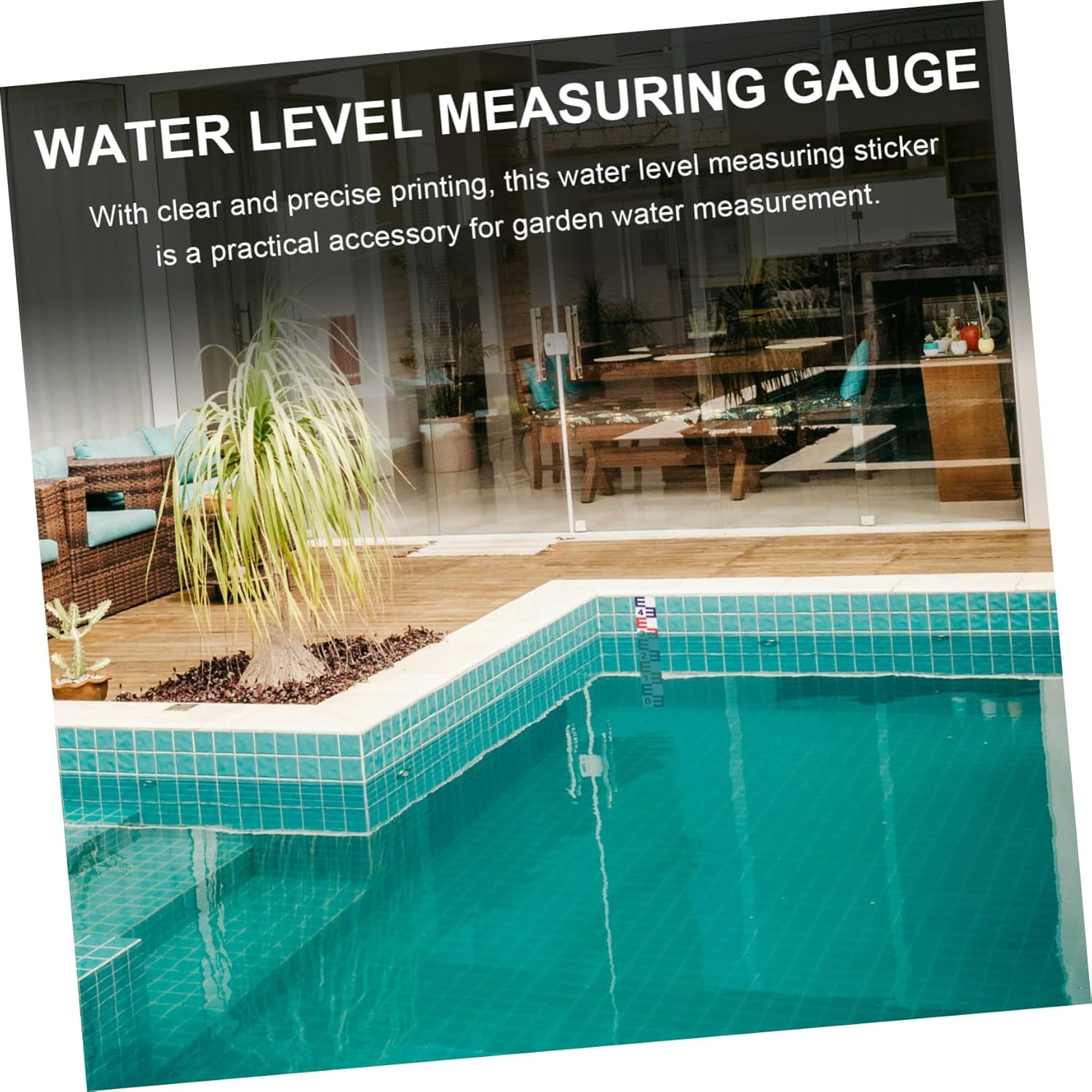 Ibasenice Reflective Water Level Measuring Sticker Aluminum Ruler Self-Adhesive Gauge for Pools Tanks Wear-Resistant Water Height Indicator image number 2