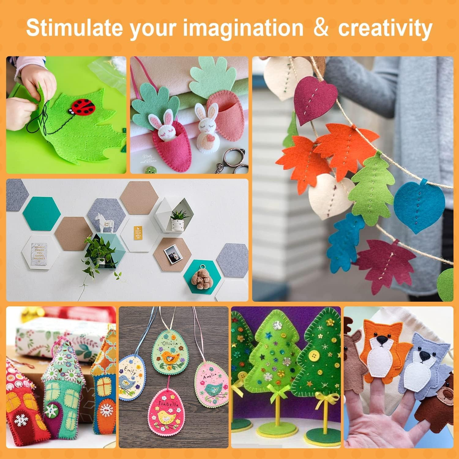 BIGCOW (20X30Cm) Felt Fabric Sheets, 40 Pieces, Assorted Colours, 1Mm Thick Suitable for Various DIY Crafts image number 2