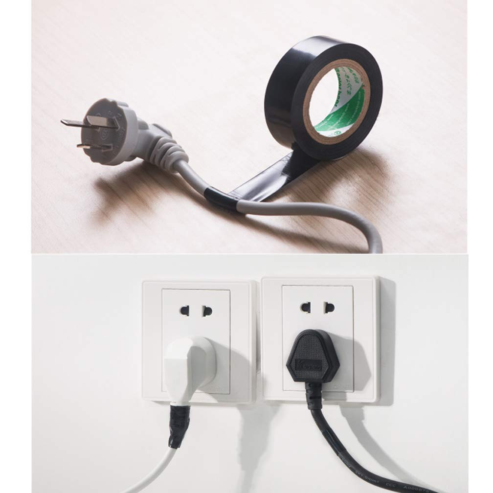 Viaky Black Electrical Tape 6 Pack Each Roll 0.6" X 50' (15Mm X 15M) High End Industrial Grade - Rated to 176 Degrees & 600 Volts - Vinyl Insulating Backing - Perfect for Electric Wiring Projects image number 1