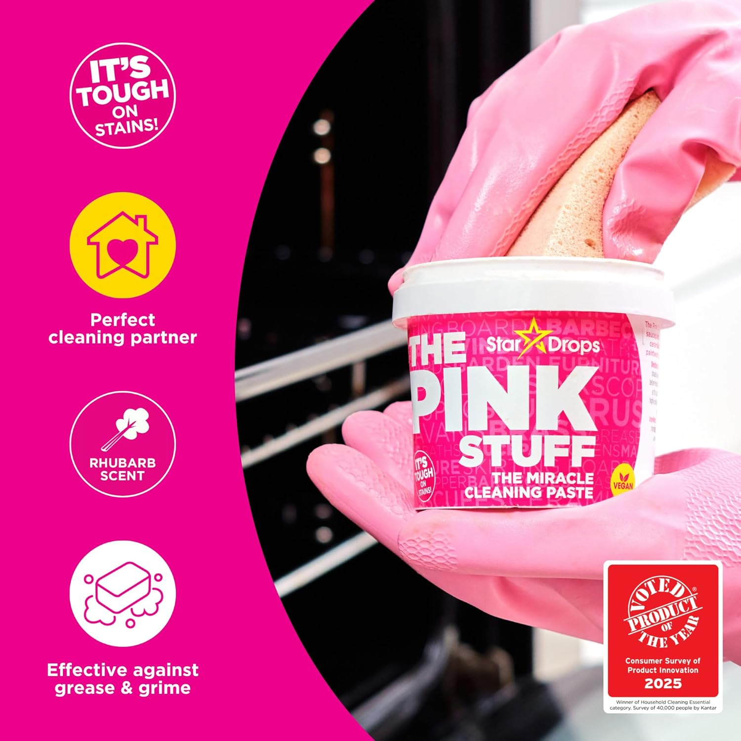 Stardrops - the Pink Stuff - the Miracle Scrubber Kit - 2 Tubs of the Miracle Cleaning Paste with Electric Scrubber Tool and 4 Cleaning Brush Heads image number 1