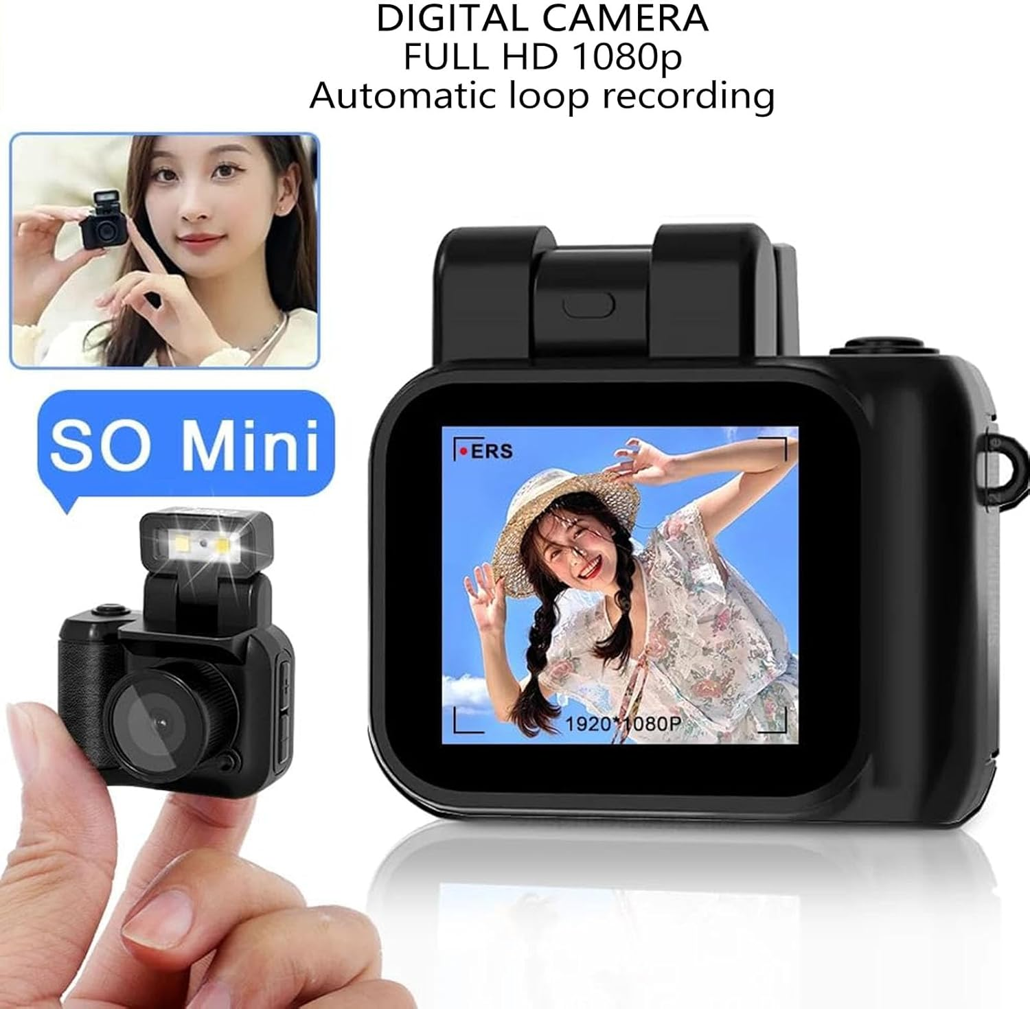 Mini Keychain Camera, 1080P Hd Small Vintage Camera, Retro Micro Dv Cameras, Compact Camcorder with 128G Memory Card image number 2
