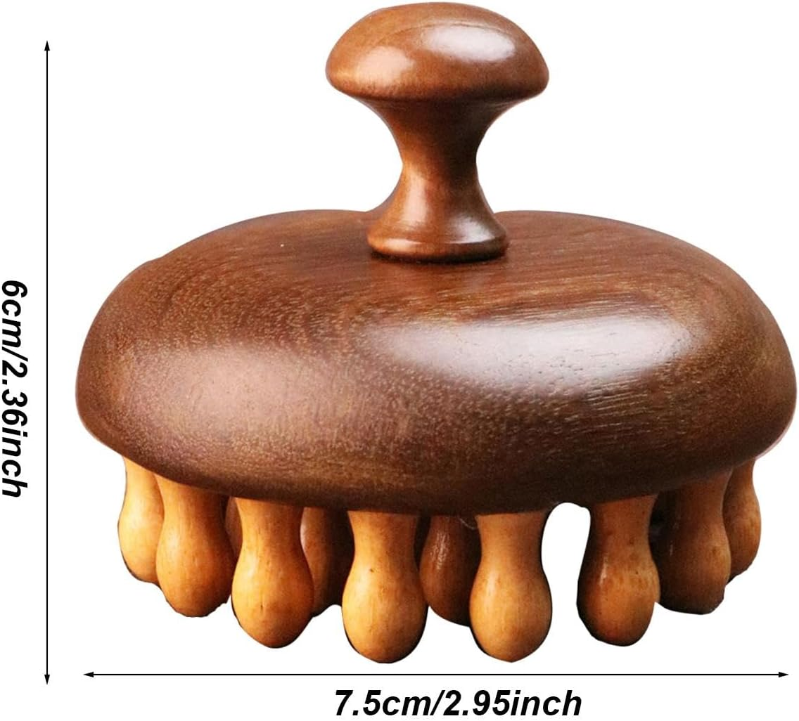 Wooden Scalp Massager, Sandalwood Comb, Head Scalp Comb, Meridian Massage Comb, Portable Scalp Massager, Multifunctional Hair Brush, Scalp Massage Brush, Natural Hair Comb, Wooden Hair Comb - Coarse Teeth image number 6