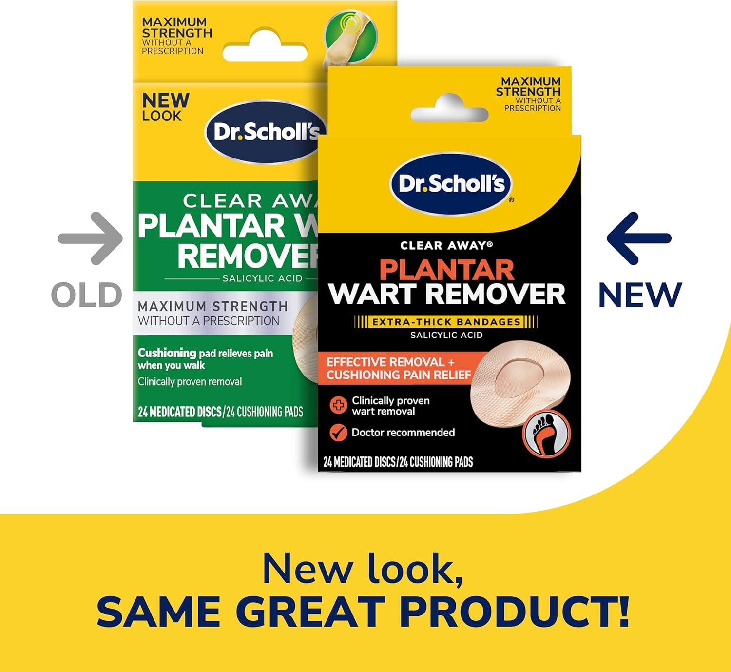 Dr. Scholl&rsquo;S Clear Away Plantar Wart Remover for Feet, 24 Medicated Discs & 24 Cushioning Pads // Maximum Strength without a image number 5