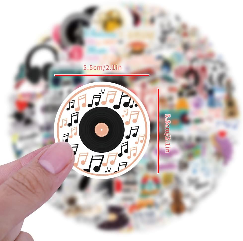 100 Packs My Music Stickers Water Bottles Laptop Phone Motorcycle Computer Guitar Skateboard Hydroflasks Musical Vinyl Sticker Waterproof Aesthetic Trendy Decals for Teens Girls Adults - Farm Animals image number 2