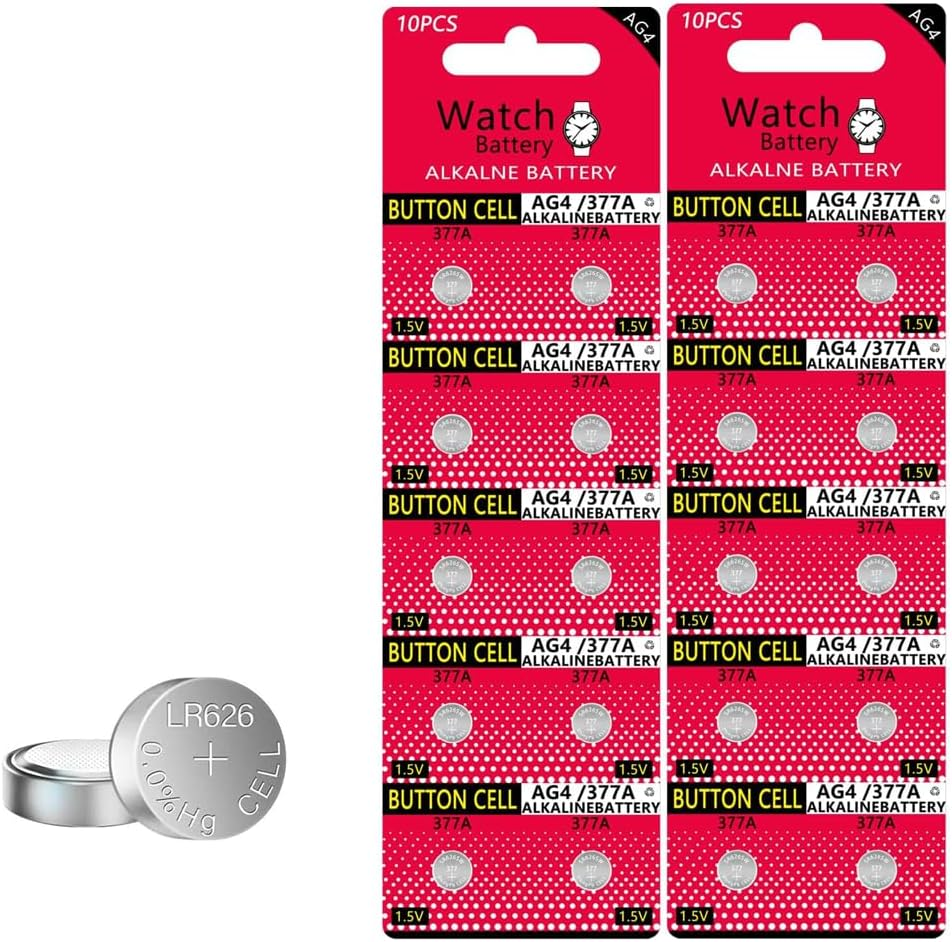 10 Count 1.5V AG4 LR626 Alkaline Button Battery 377 Sr626Sw Watch Battery Long-Lasting & Leak-Proof Cell Batteries image number 1
