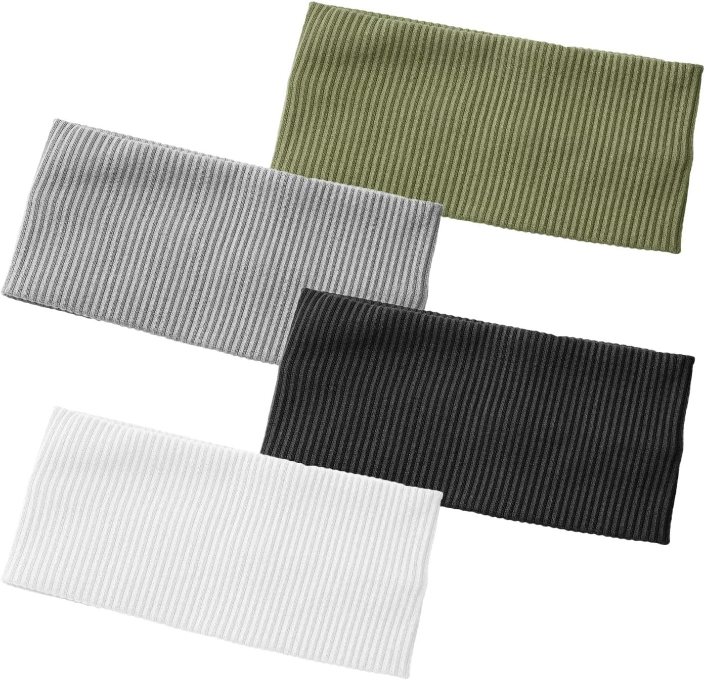 4 Pieces Elastic Headbands, Knitted Headbands, Black Elastic Headbands, Sports Headbands, Yoga Fitness Elastic Headbands for Fitness, Yoga, Running image number 2