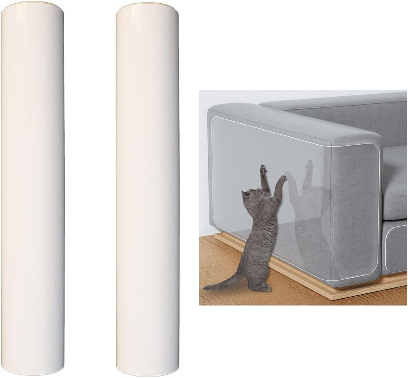 SHAPEPOTY 2 X Anti-Scratch Cat Sofa Cover Protector Anti-Scratch Transparent Sofa Protector Protect Sofa from Cat Scratches - Easy to Use image number 1