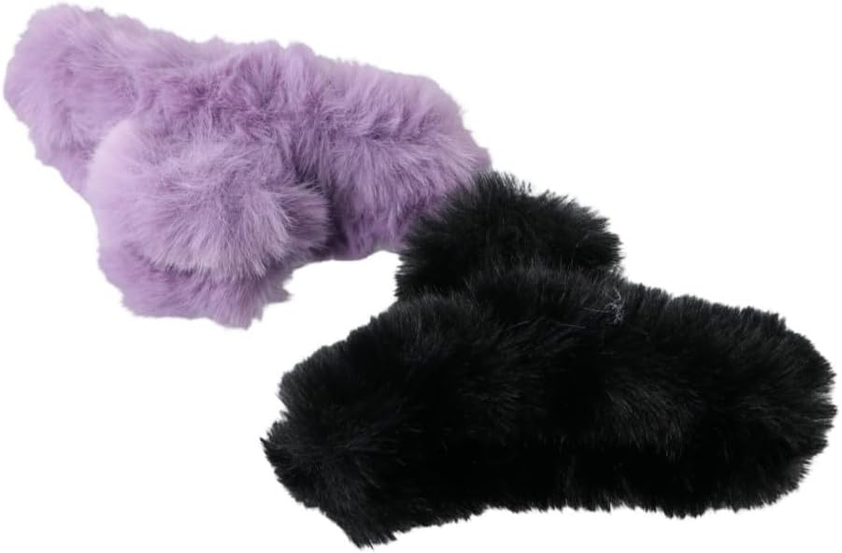 3Pcs Plush Hair Claw Korean Style Solid Color Hair Clip Sweet Plush Hair Accessories Autumn Winter Plush Ponytail Headwear Decoration image number 2