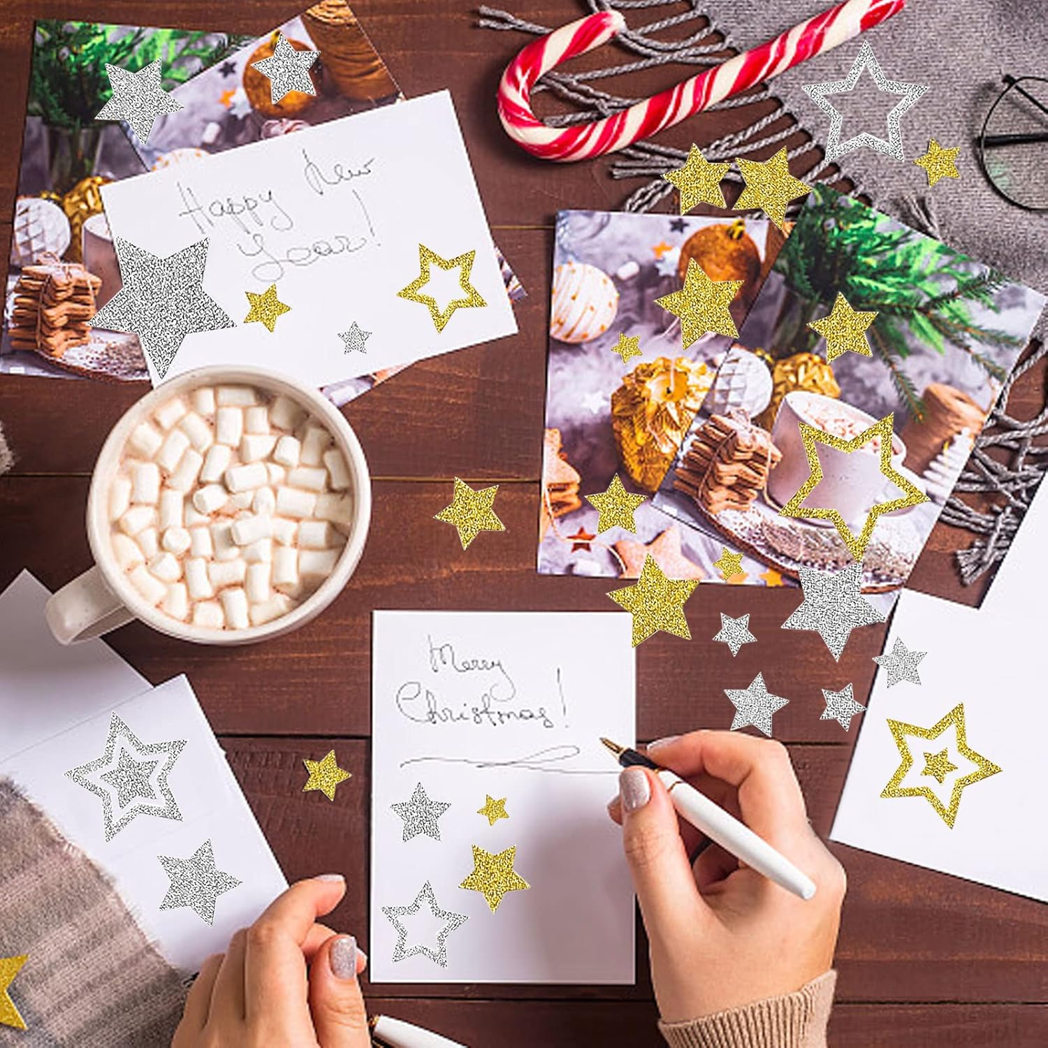 Findtop Glitter Star Stickers - 15 Sheets, 3 Models for Rewards, Crafts, Books, Decoration, Classrooms, Teaching Awards image number 4