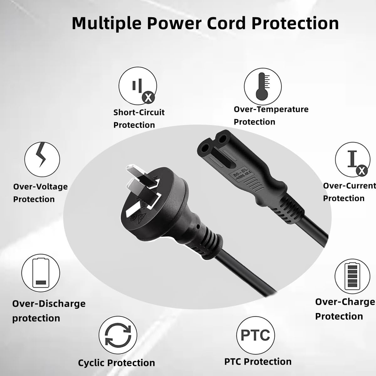 Figure 8 Power Cord 2M,Figure 8 Power Supply Cord,2 Pin Core Figure 8 IEC-C7 AC Power Cable Lead AU Plug for PC Monitor,Dvd,Printer,Samsung Philips LG Sony Tv,Ps5,Ps4,Ps3,Xbox Consoles,Camera,Hp Envy image number 6