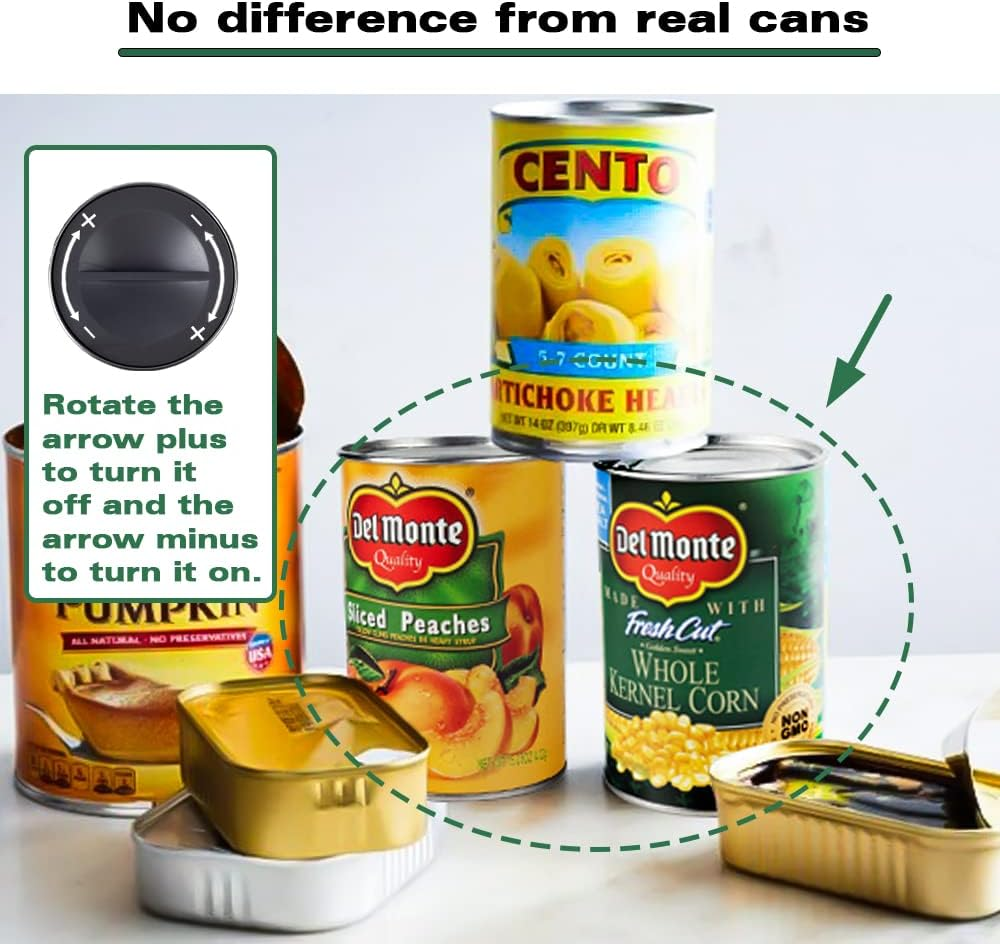 Fake Whole Kernel Corn Can Safes and Fake Peach Can Safes Diversion Secret Stash Safes(Pack of 2,Yellow and Green) image number 5