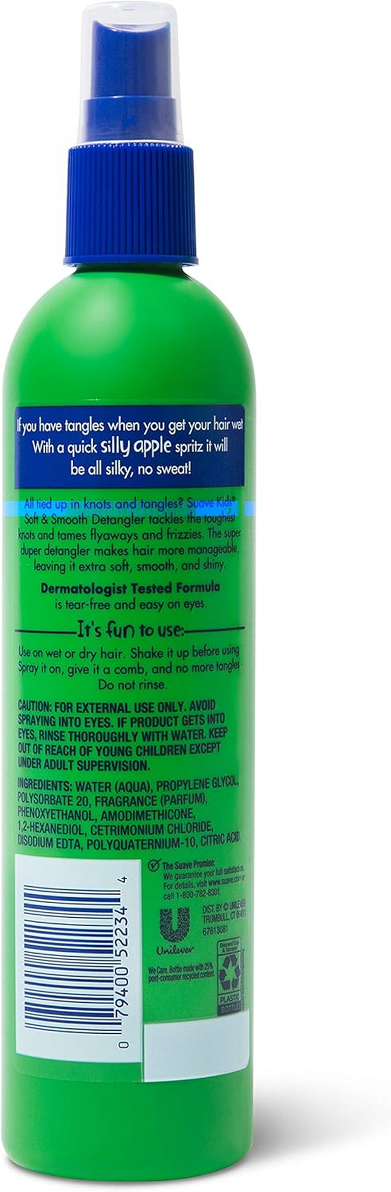 Suave Kids Detangler Spray for Tear-Free Styling Silly Apple Dermatologist-Tested Hair Detangler Formula 10 Oz image number 5