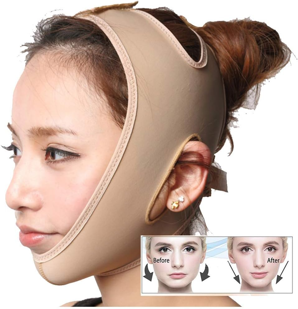 Zueyen 2 X Face-Lifting Mask, V-Line Mask, Double Chin Lifting Belt, V-Line Mask, Painless Face Lifting Bandage to Eliminate Saggy Skin Tightening, Firming Anti-Wrinkle (M) image number 1