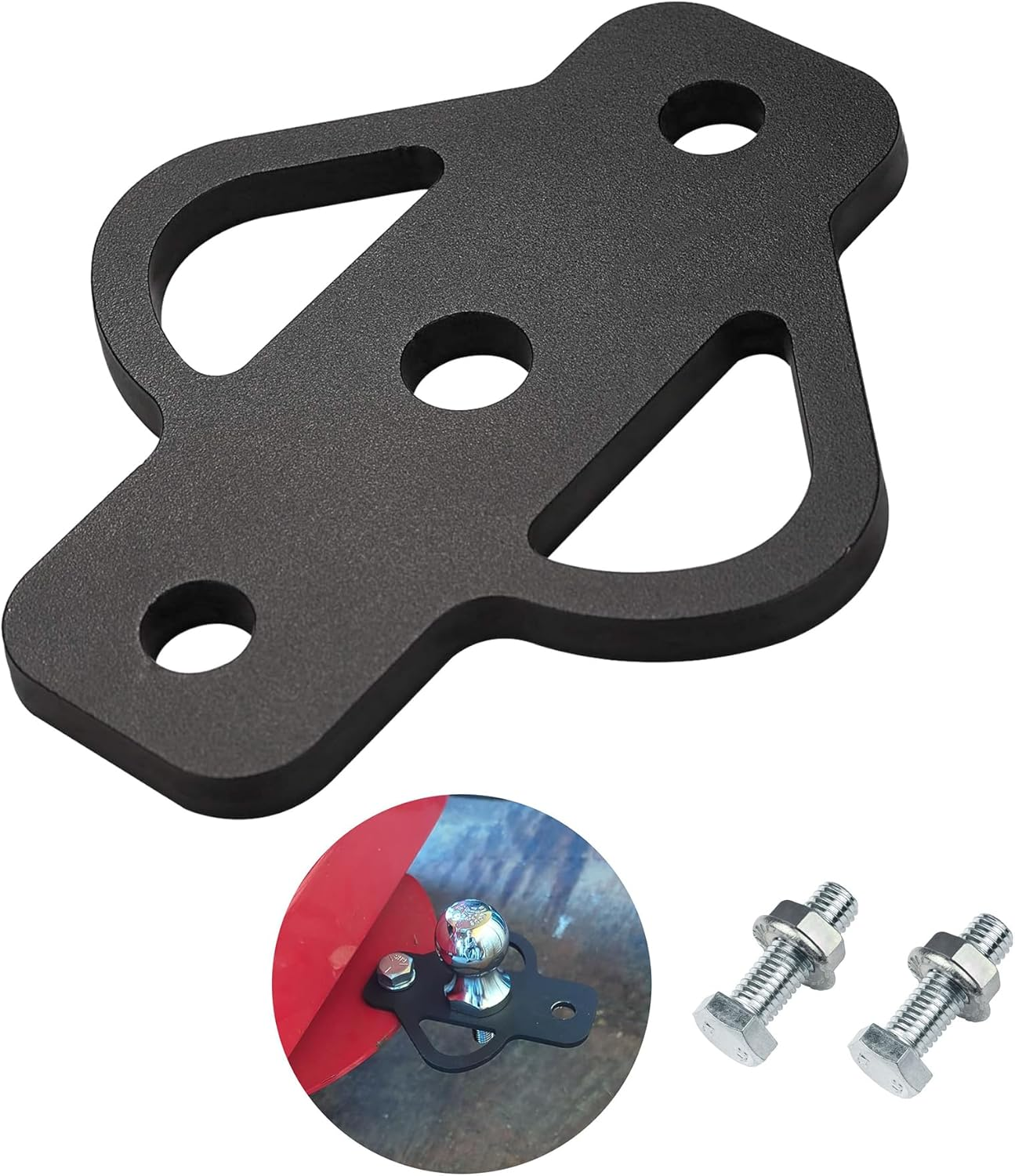 3-Way Trailer Hitch Adapter Steel Hitch Mount with Bolt for ATV Lawn Mower Golf Cart Yard Cart Garden Tractor Flat Towing Tow Ball Mount (1) image number 2