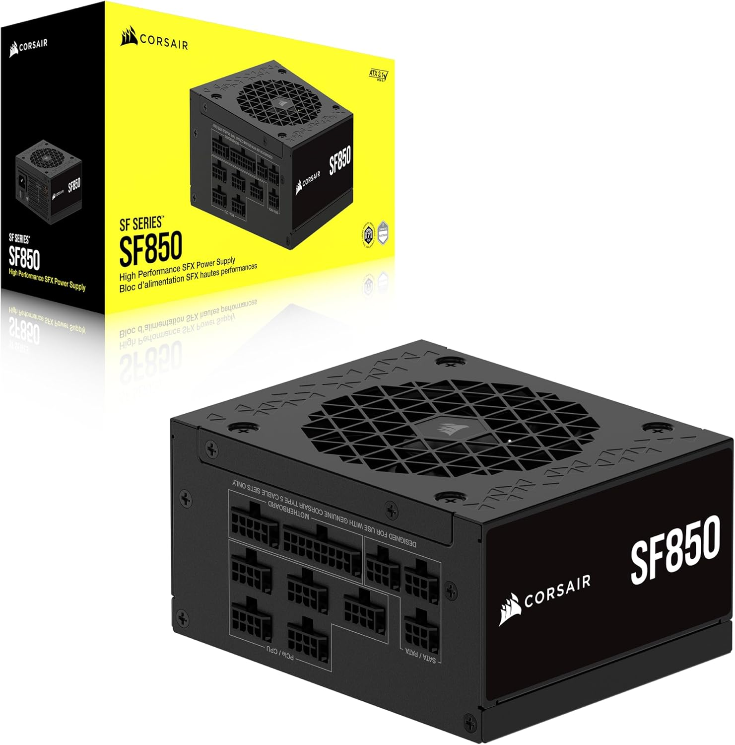 CORSAIR SF850 (2024) Fully Modular Low Noise 80 plus Platinum ATX Power Supply &ndash; ATX 3.0 Compliant &ndash; Pcie 5.0 Ready &ndash; Sfx-To-Atx Bracket Included &ndash; Black image number 4