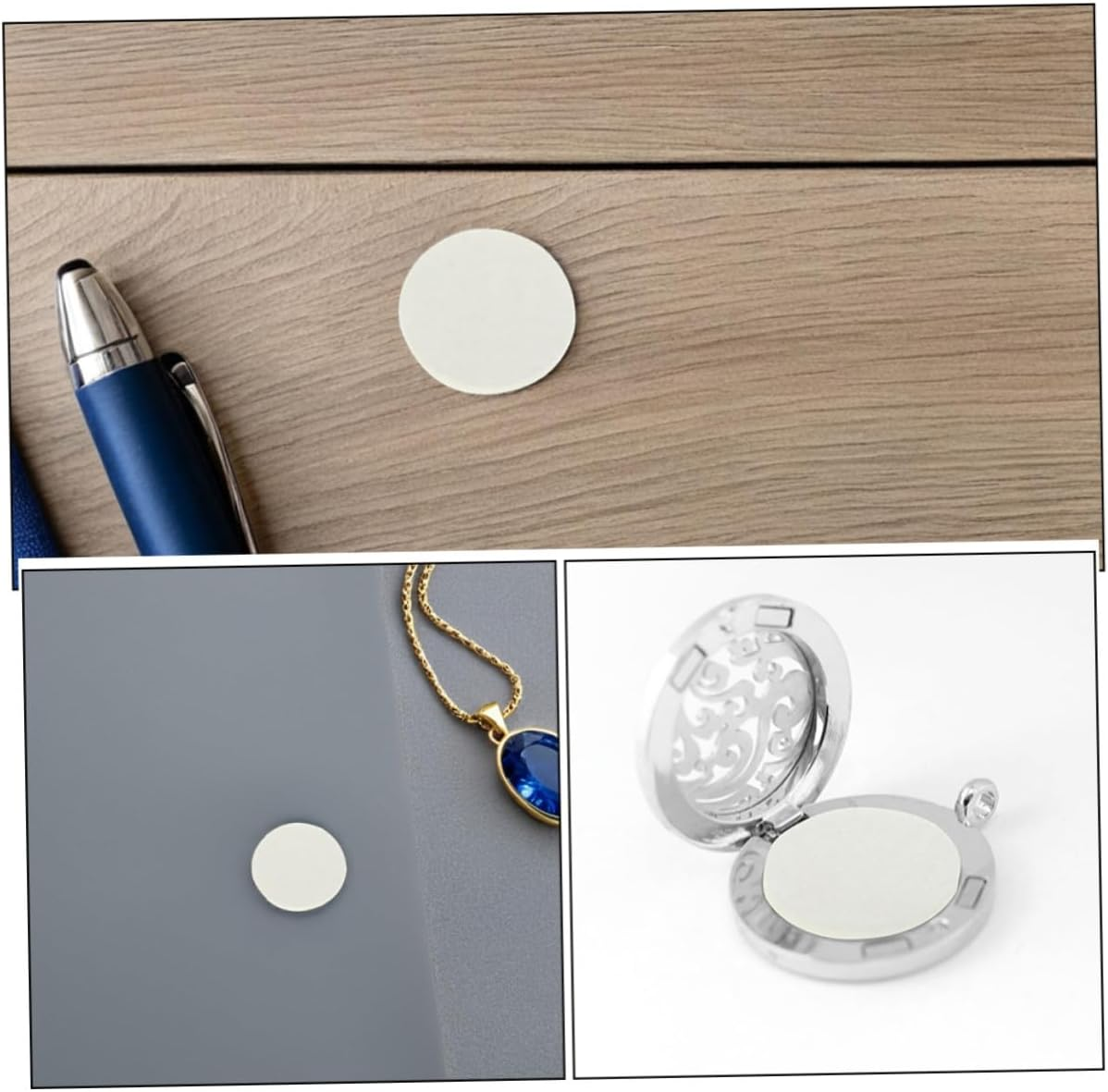 150Pcs round Aromatherapy Diffuser Felt Pads for Essential Oil Pendants Cotton Fiber Replacement Refill Mats for Car Bedroom Office Necklace Locket Unscented image number 1