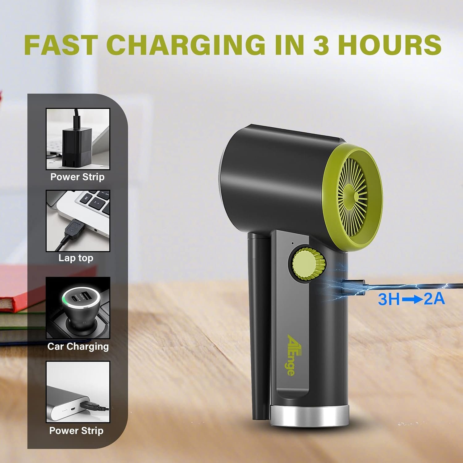 Compressed Air Duster, Electric Air Duster, Handheld Cordless Air Duster, Stepless Speed Motor, 6000Mah Rechargeable Air Blower, Type-C Fast Charge, for Computer, Keyboard, Pet House