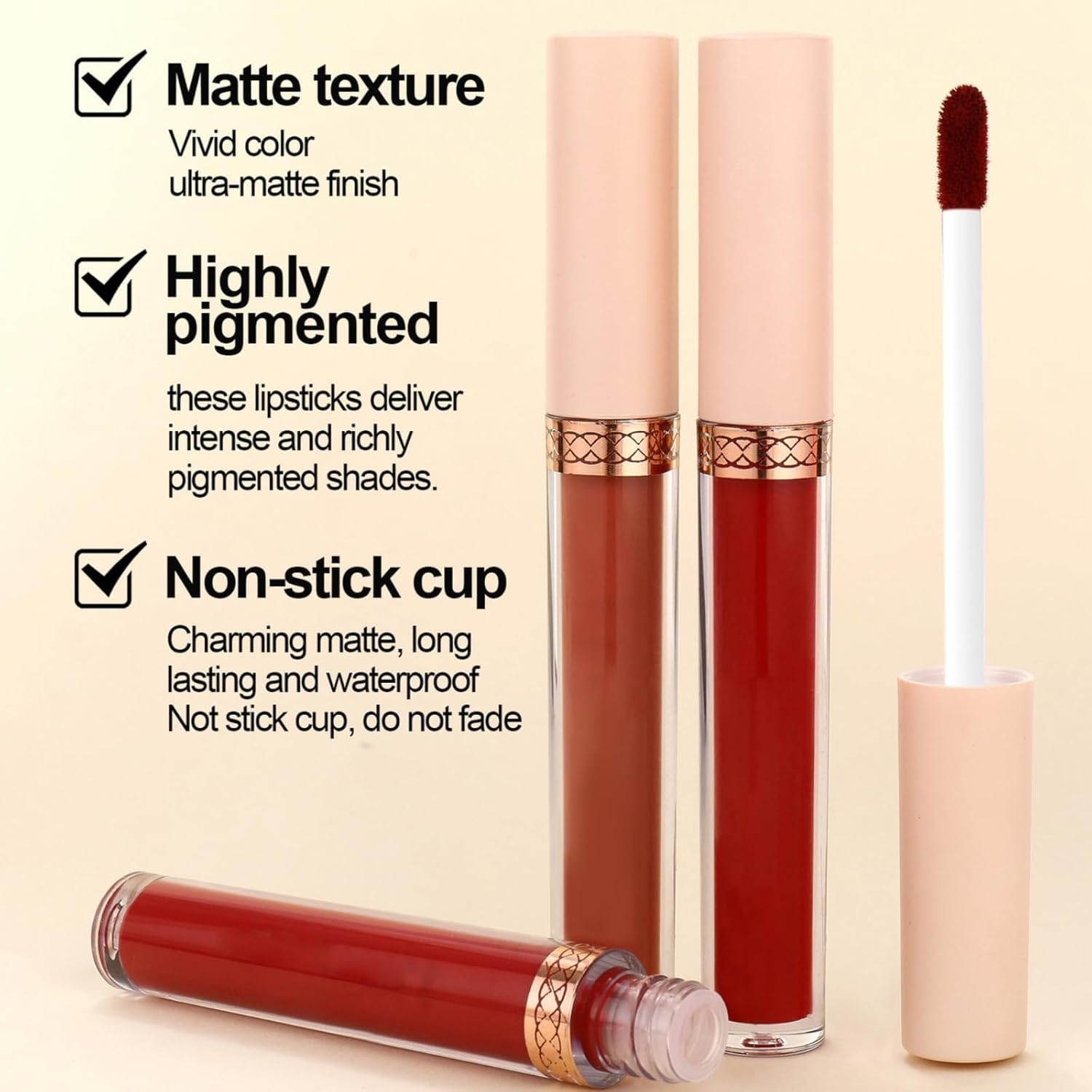 8 Colours Matte Lipstick Set, Velvet Lips Shine Lip Kit, Waterproof Durable Naked Lips Tint Beauty Cosmetic Makeup Gift Set image number 3