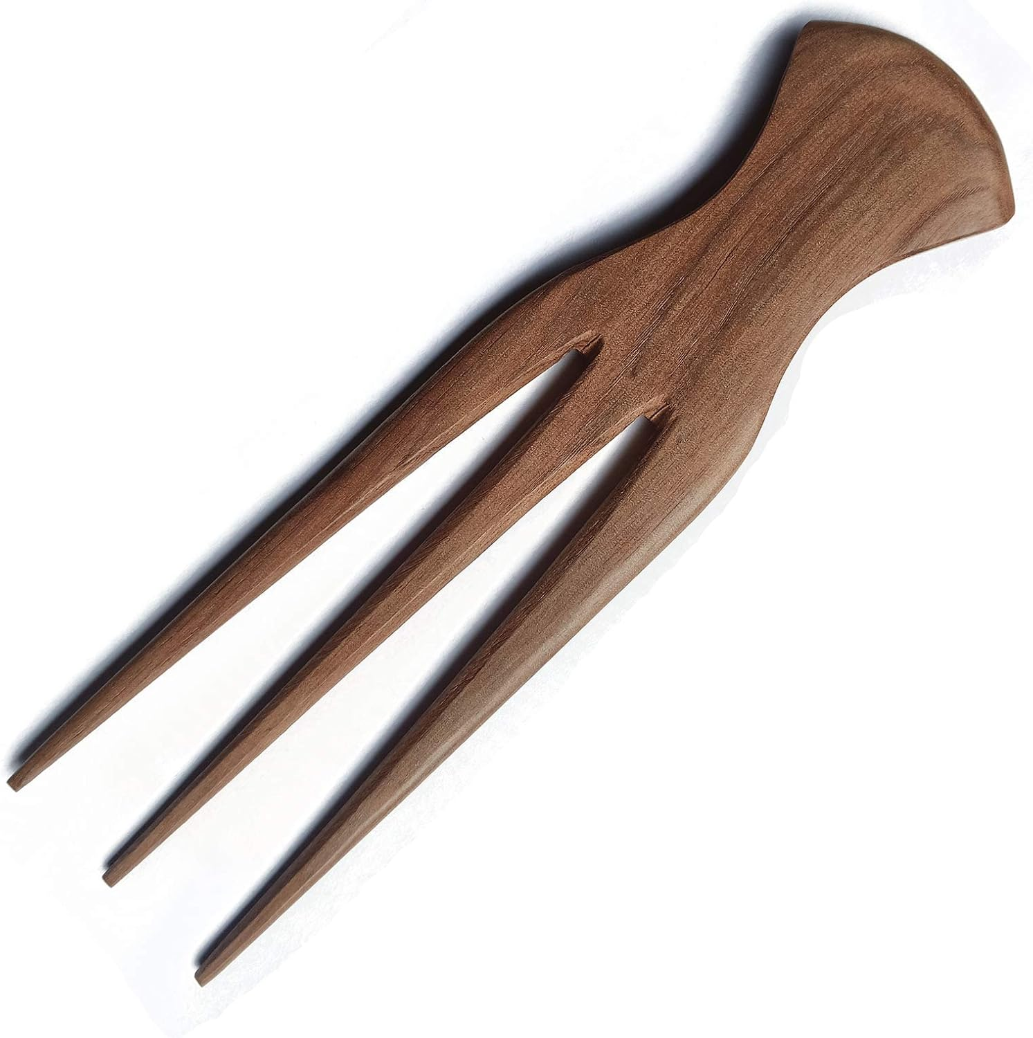 Plai Na Wooden Afro Pick for African Hair | Parting Comb for Braiding Three Tooth Cornrows Stylist