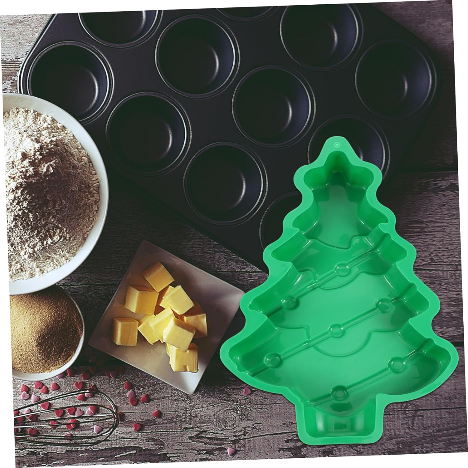 2Pcs Silicone Cake Baking Pan Trays for Oven Cartoon Design Baking Tool Food-Grade Material Easy Clean Store Random Color image number 1