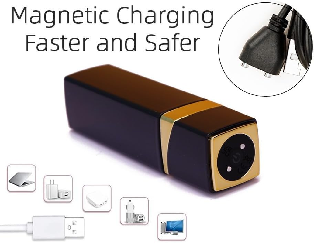 CTFIVING Bullet Lipstick G Spot Vibrator - Lipstick Shaped Tip with 10 Vibration Modes Discreet Pocket Womens Clitoral Vibrator for Her, Rechargeable Soft Powerful Vibrating Adult Sex Toys & Games image number 2