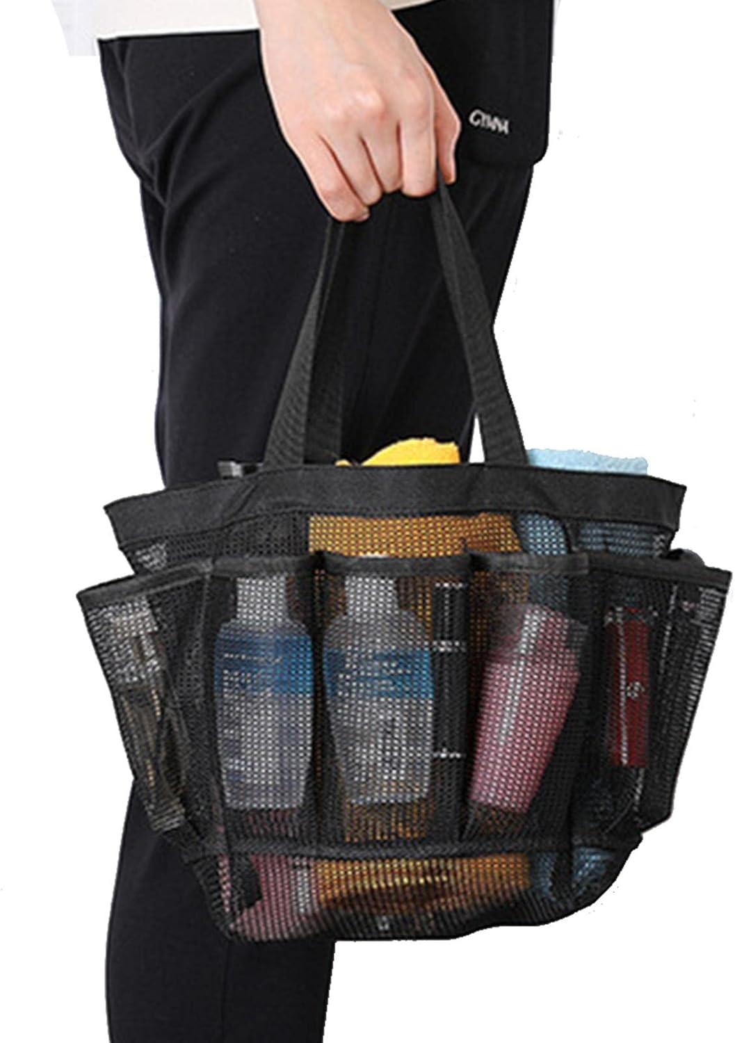 Shower Caddy Tote Bag - Mesh Shower Caddy Tote for College Dorm Room,Toiletry Organizer Bag, Breathable and Firm, Gifts for Family - Light Gray image number 4
