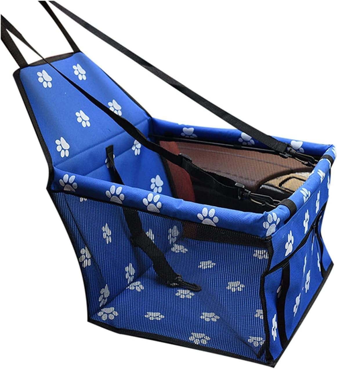 Dog Car Seat Cover Pet Dog Carrier Car Seat Cover Cushion Carry Dog Bag Car Travel Folding Hammock Dog Hammock(Color:Blue)