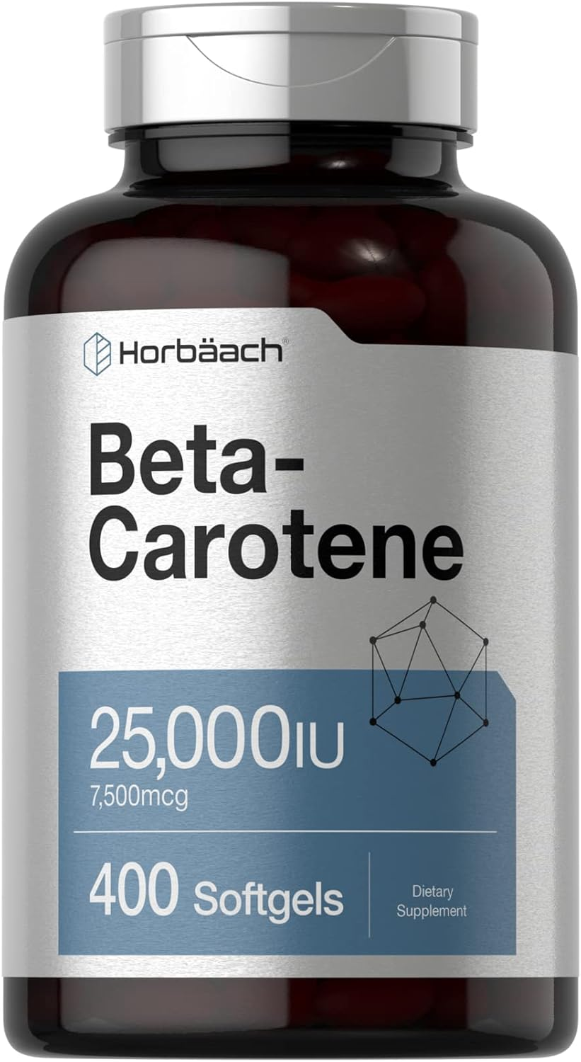 Beta Carotene 25000 Iu Softgels | 7,500 Mcg | 400 Count | Non-Gmo and Gluten Free Formula | Vitamin a as Beta-Carotene Supplement | Value Size | by Horbaach image number 6
