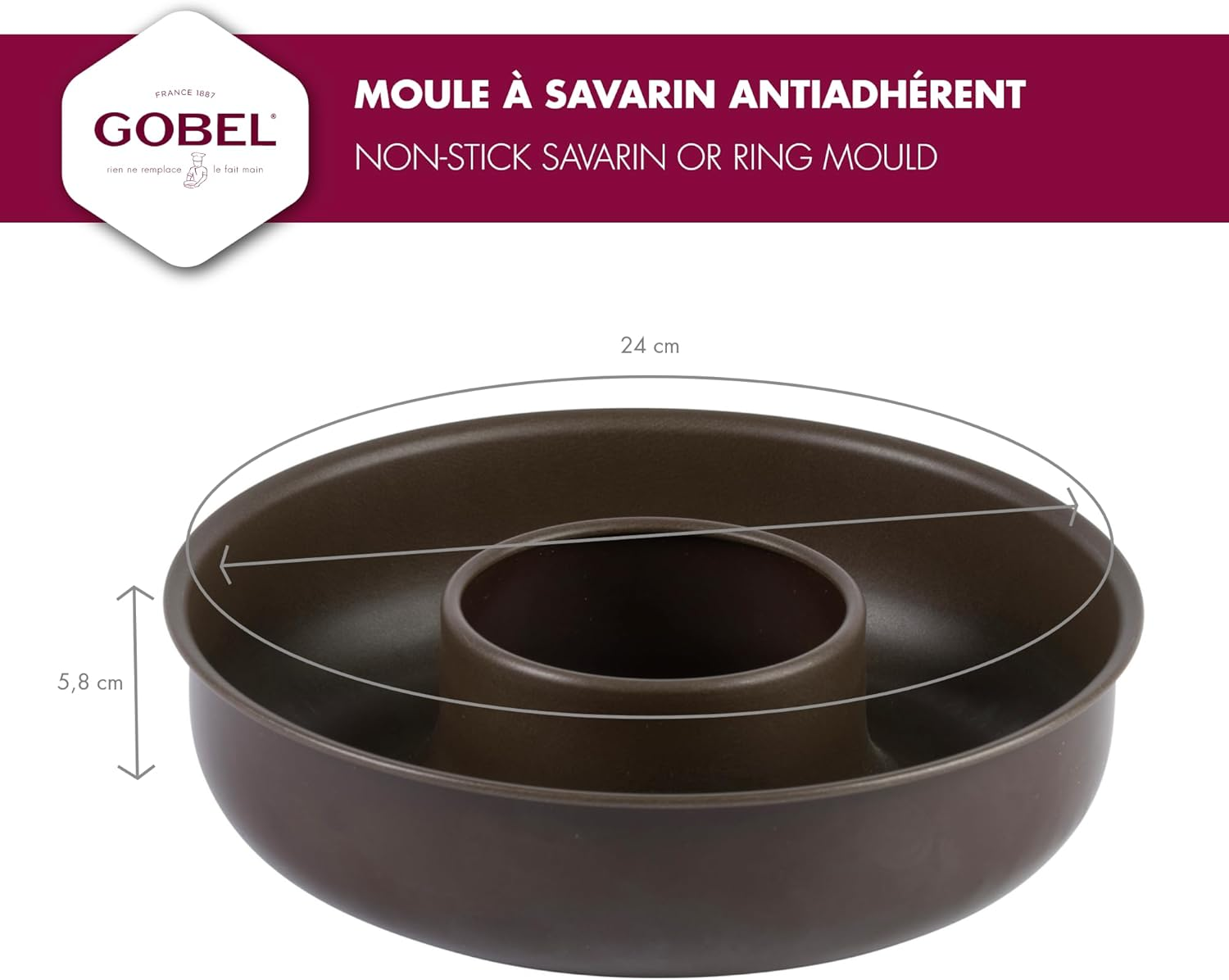 Gobel Nonstick Deep Savarin Mold, 9.5 Inch, Made in France image number 3