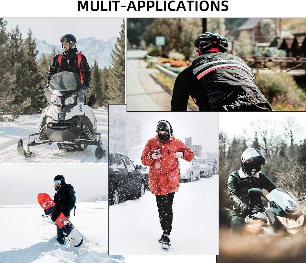 ROCKBROS Cold Weather Balaclava Ski Mask for Men Windproof Thermal Winter Scarf Mask Women Neck Warmer Hood - Blue image number 5