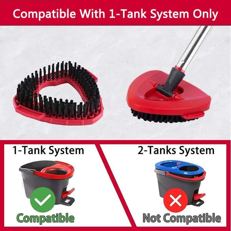 2 Pcs Scrub Brush Spin Mop Scrub Brush Head Compatible O Ceda Easywring Easywring 1-Tank System, Hard Bristle Cleaning Brush for Bathroom, Kitchen, Tub and Tile