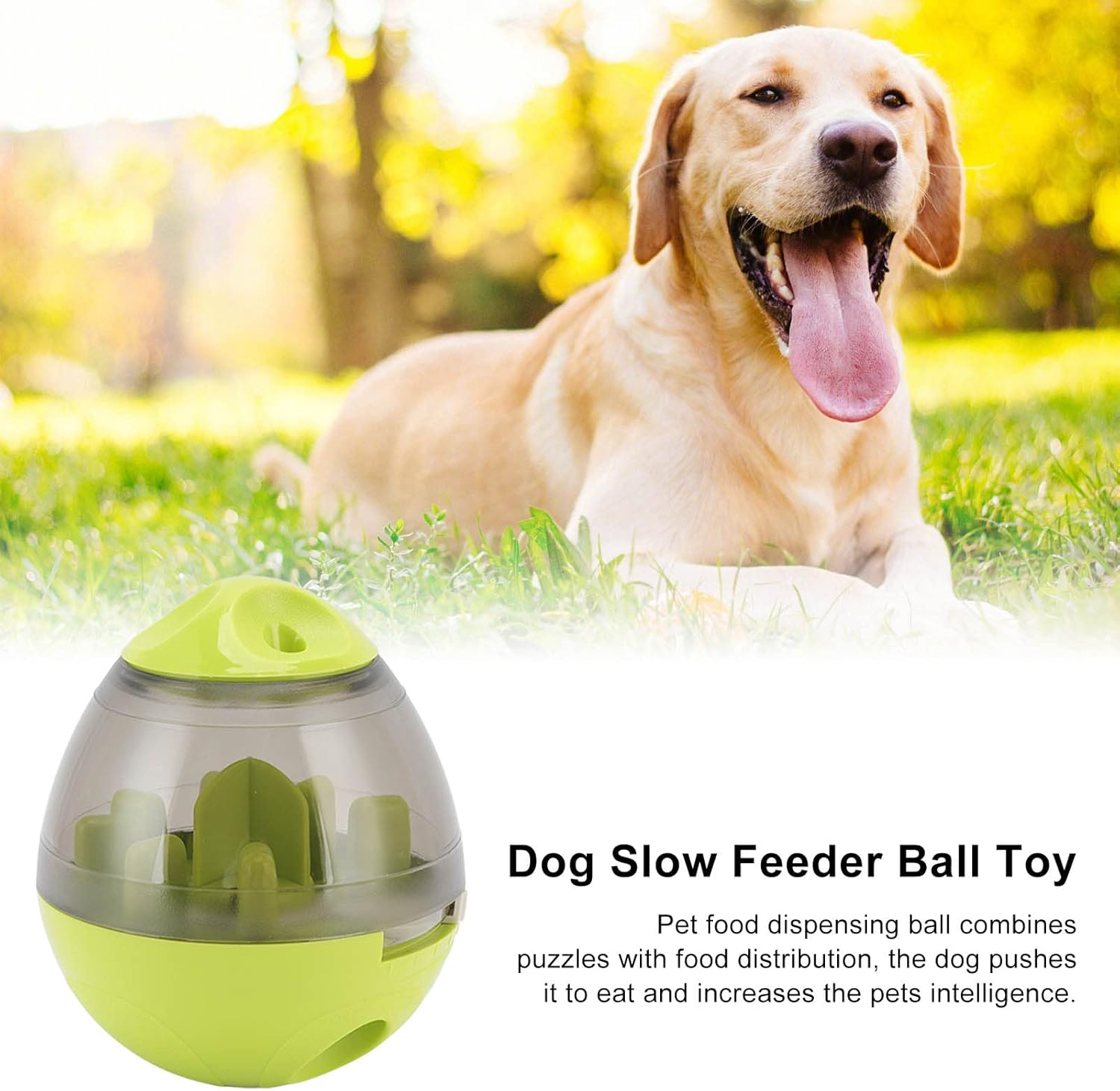 Pet Food Dispensing Ball, Interactive Memory Training Dog Slow Feeder Puzzle Toy, Automatic Pet Slow Feeder Treat Ball Adjustable Dog Treat Dog Ball Dispensing Dog Toys for Dogs image number 2