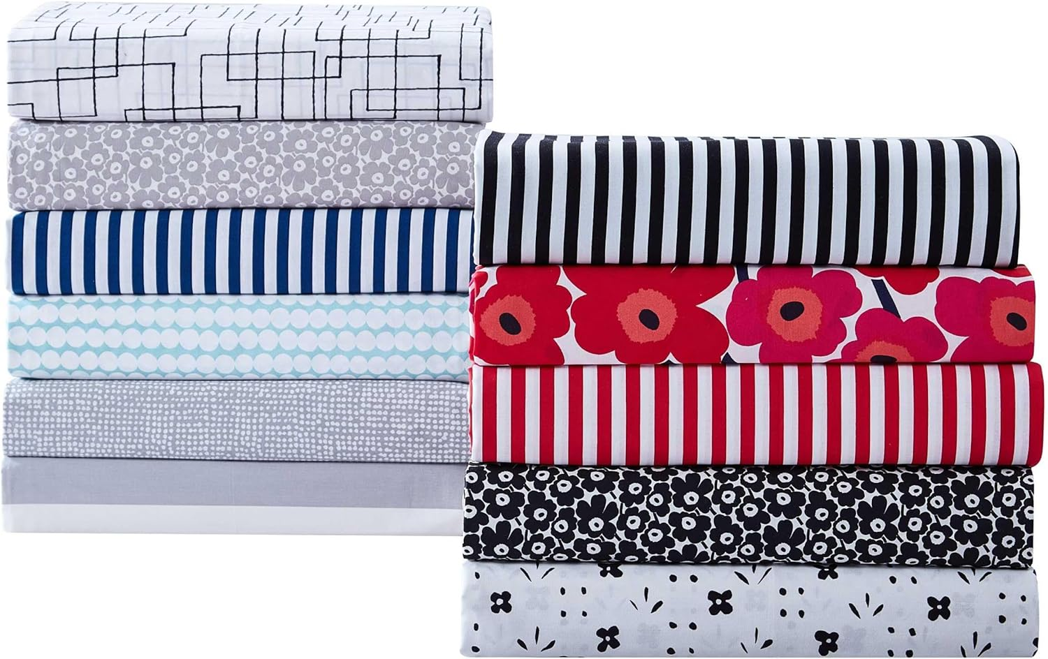 Marimekko - Queen Sheet Set, Premium Cotton Percale Bedding Set with Matching Shams, Lightweight & Breathable Bed Essentials (AJO Black, Queen) image number 5